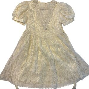 Gunne Sax Cream Lace Formal Kids Dress